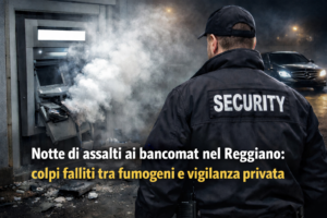 Notte di assalti ai bancomat nel Reggiano: colpi falliti tra fumogeni e vigilanza privata